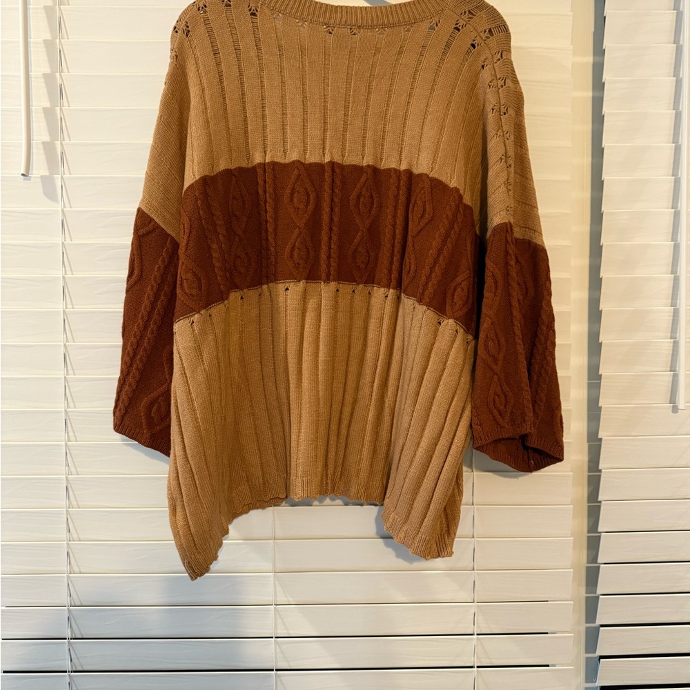 Women's Tan and Brown Sweater